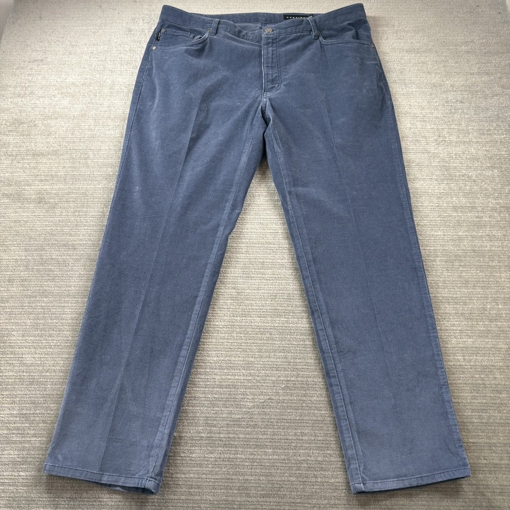 Dunning Corduroy Golf Pant Men 38x29 Blue Zip Fly Stretch Tapered Classic